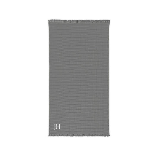 Personalized Embroidered Cotton Waffle Fringed Throw Blanket