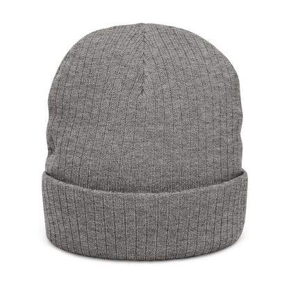 Jhora's Coffee Signature Embroidered Ribbed Beanie