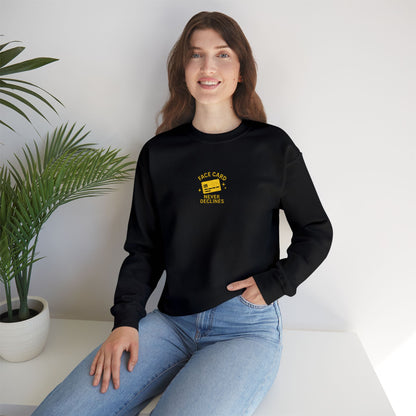 Face Card Never Declines Embroidered Crewneck Sweatshirt