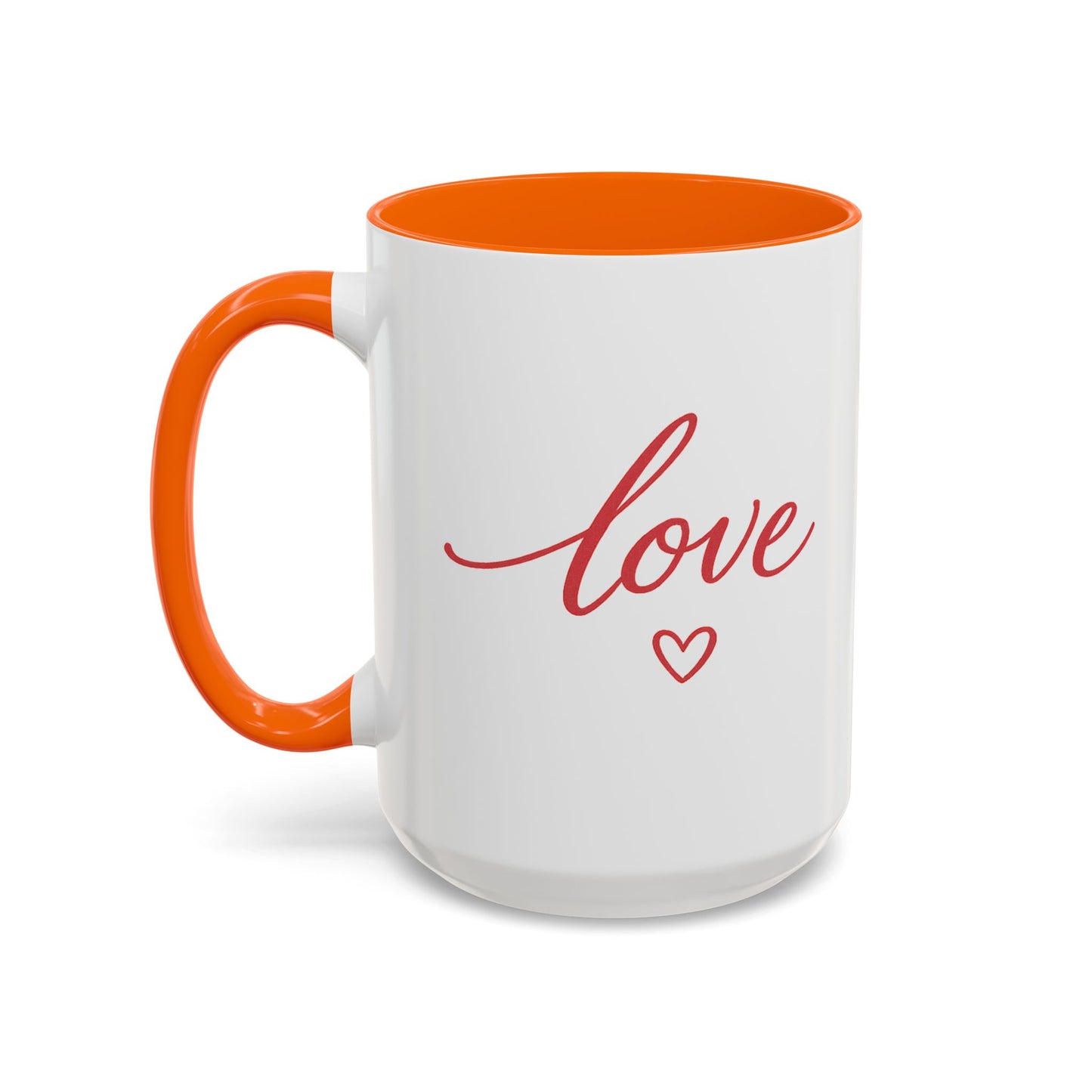 Love Script Accent Coffee Mug – Romantic Heart 11/15oz