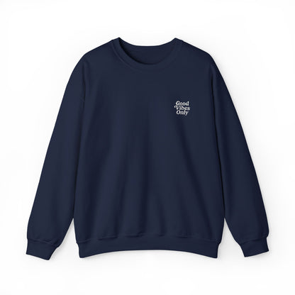 Good Vibes Only Retro Embroidered Crewneck Sweatshirt