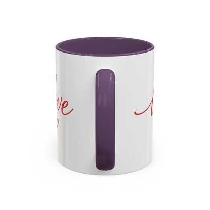 Love Script Accent Coffee Mug – Romantic Heart 11/15oz