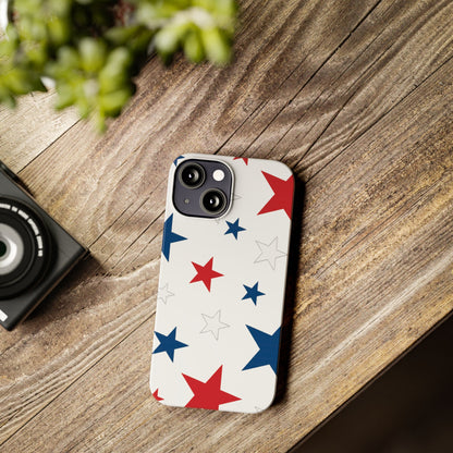 Red White and Blue Stars Slim iPhone Case