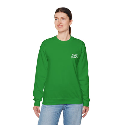 Boy Mom Retro Embroidered Crewneck Sweatshirt