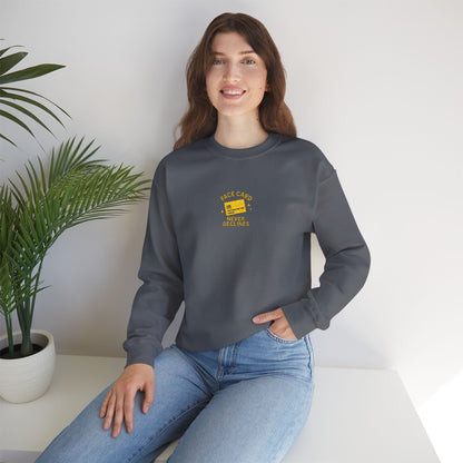 Face Card Never Declines Embroidered Crewneck Sweatshirt