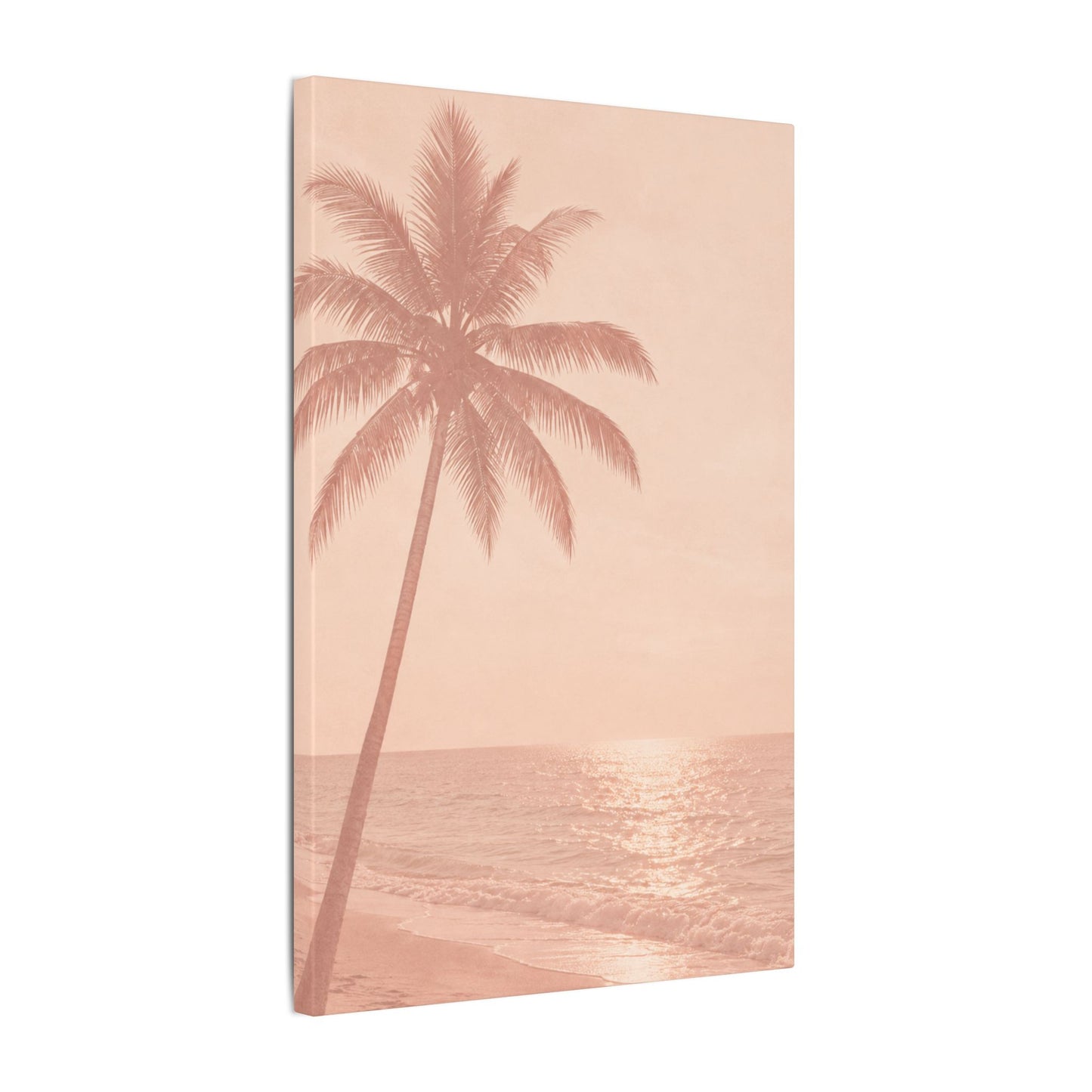 Blush Palm Beach — Matte Stretched Canvas Wall Art