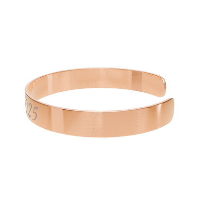 Custom Date Personalized Engraved Cuff Bracelet (Rose Gold/Gold)