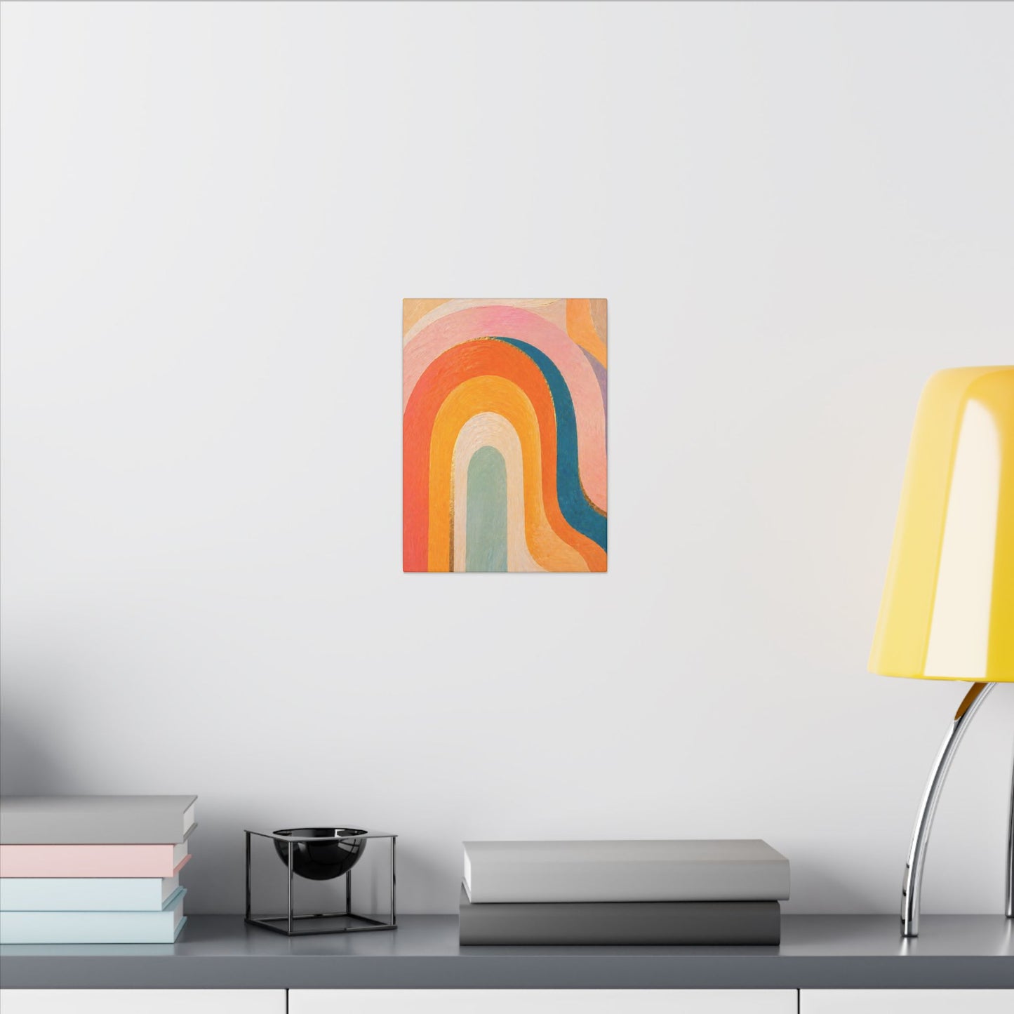 Retro Rainbow Arched Matte Canvas — Stretched Wall Art