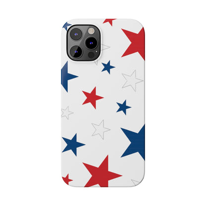 Red White and Blue Stars Slim iPhone Case
