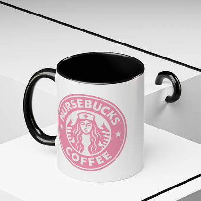 Nursebucks Coffee Pink Accent Mug (11, 15 oz)