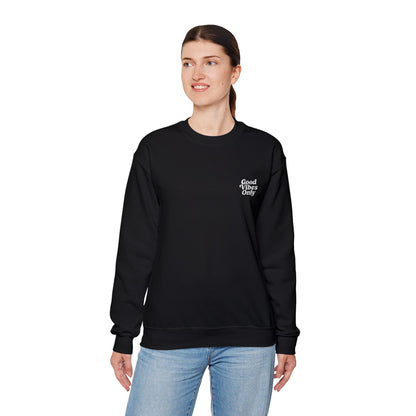 Good Vibes Only Retro Embroidered Crewneck Sweatshirt
