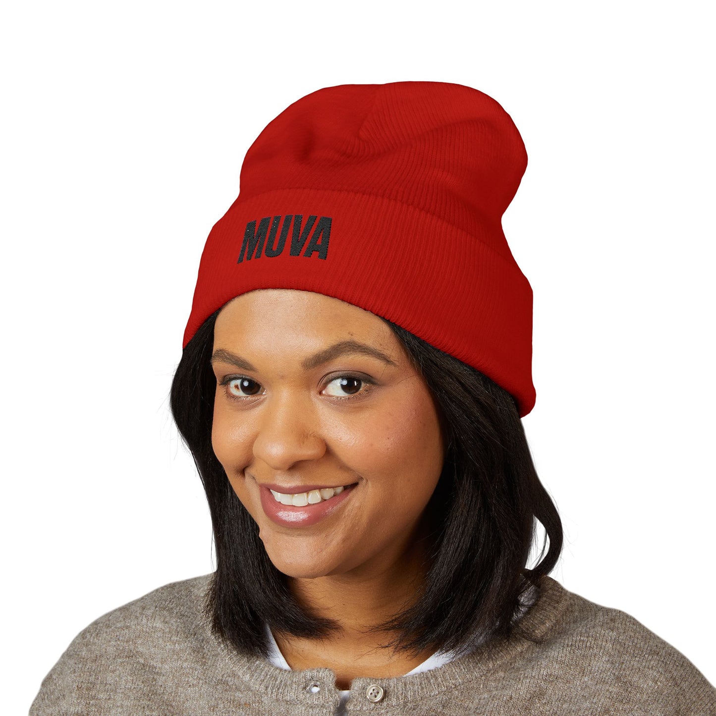 MUVA Embroidered Classic Cuffed Beanie