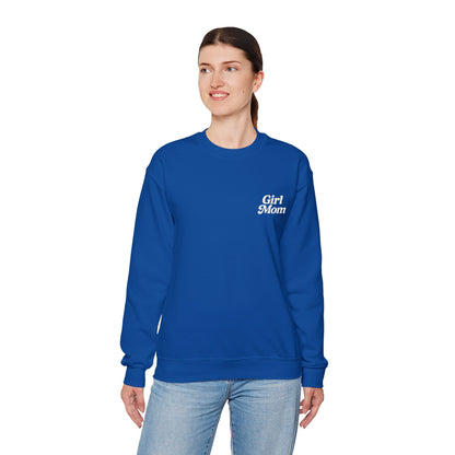 Girl Mom Retro Embroidered Crewneck Sweatshirt