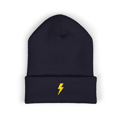Lightning Bolt Embroidered Classic Cuffed Beanie