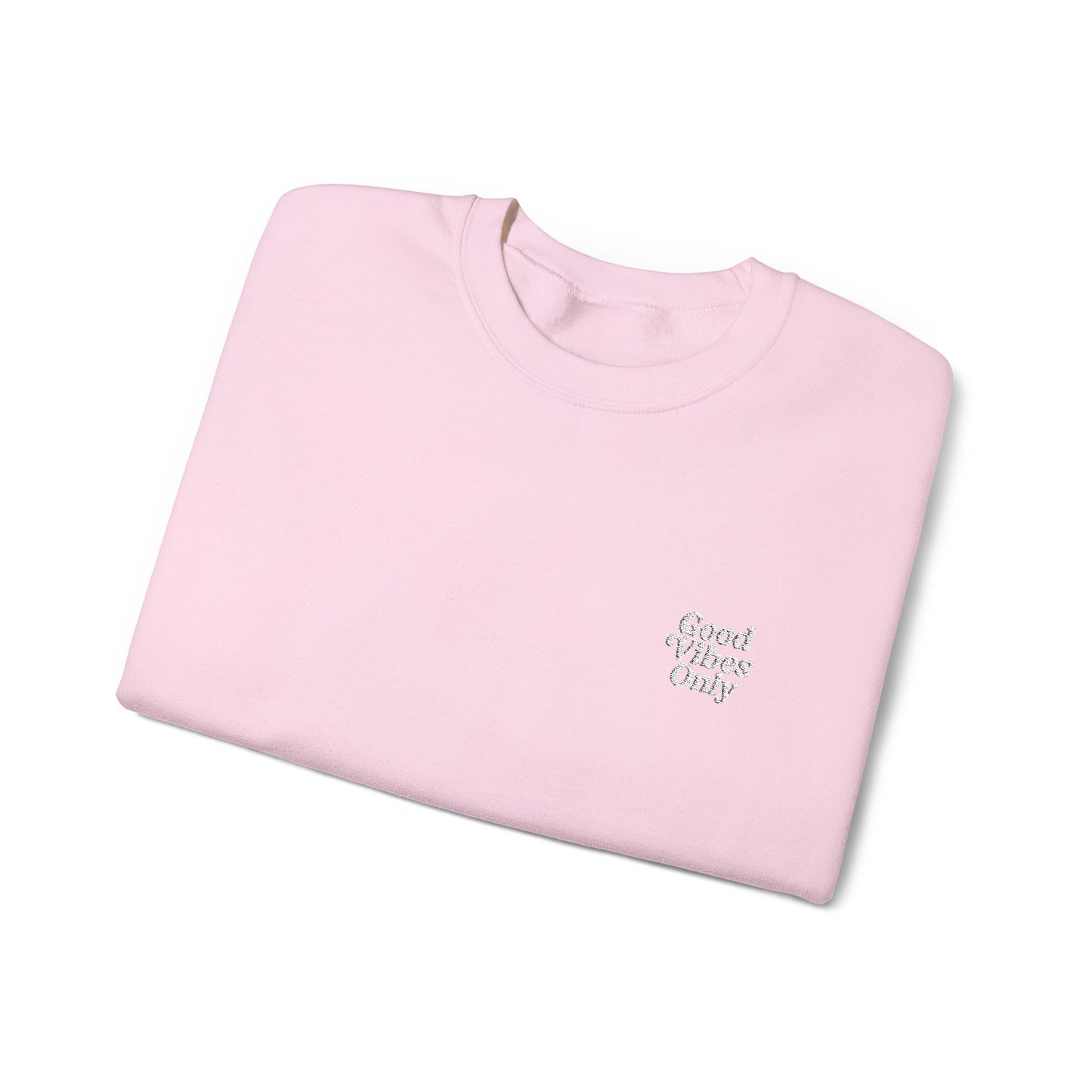 Good Vibes Only Retro Embroidered Crewneck Sweatshirt
