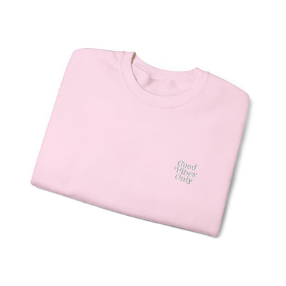 Good Vibes Only Retro Embroidered Crewneck Sweatshirt