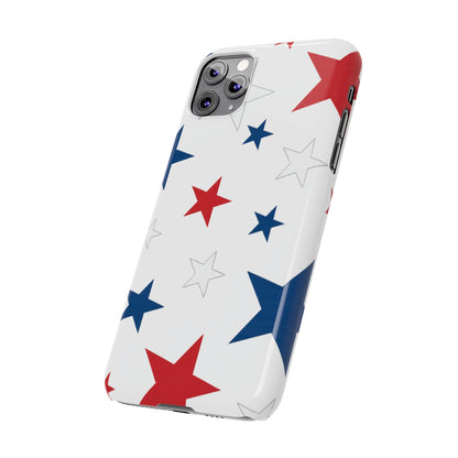Red White and Blue Stars Slim iPhone Case