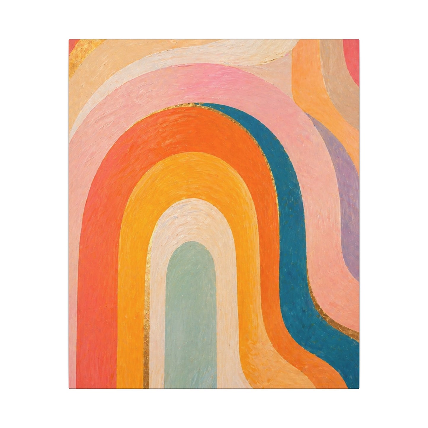 Retro Rainbow Arched Matte Canvas — Stretched Wall Art