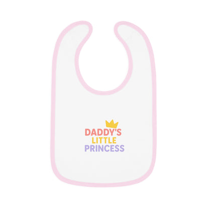 Daddy's Little Princess Baby Bib with Contrast Trim
