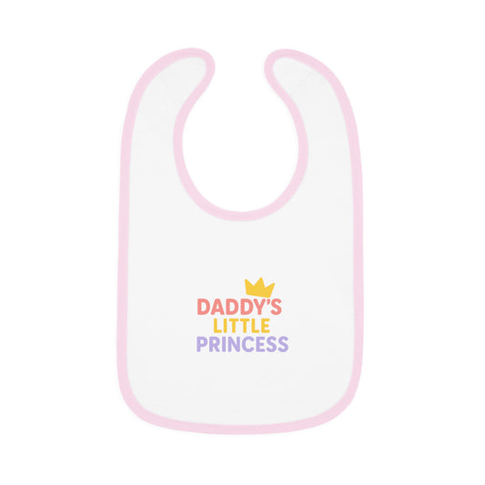 Daddy's Little Princess Baby Bib with Contrast Trim