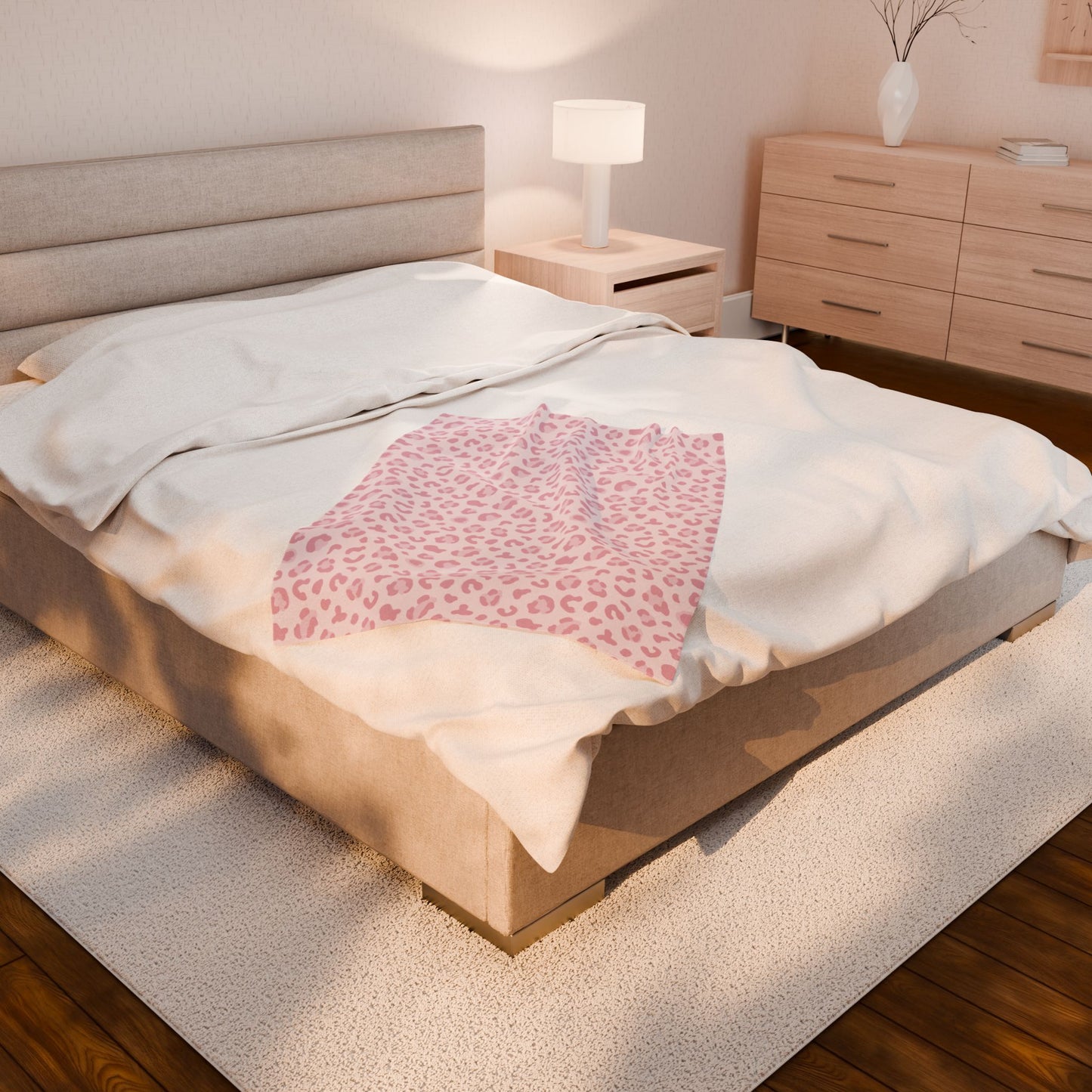 Pink Cheetah Velveteen Plush Blanket