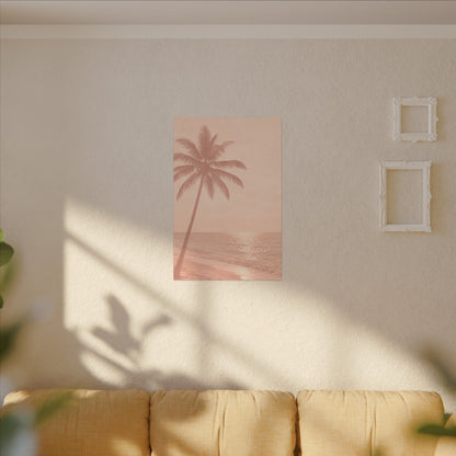 Blush Palm Beach — Matte Stretched Canvas Wall Art