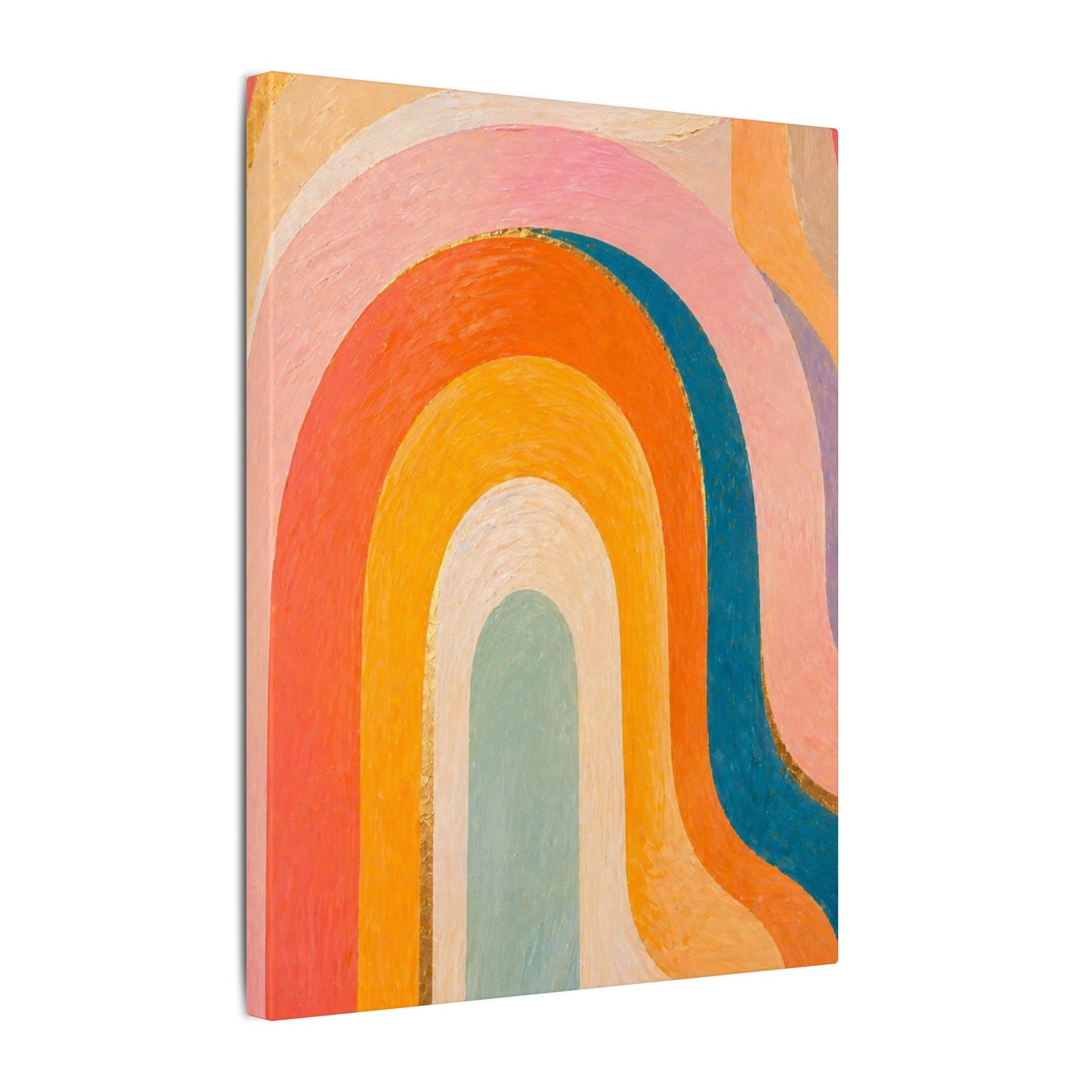Retro Rainbow Arched Matte Canvas — Stretched Wall Art