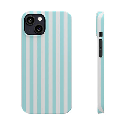 Blue Striped Summer Slim iPhone Case