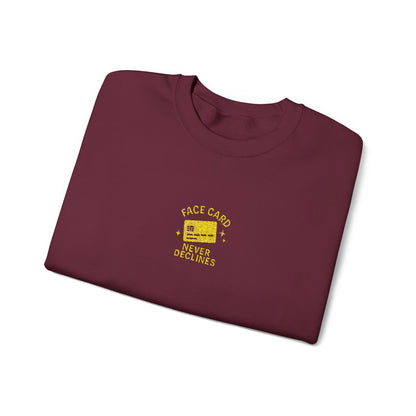 Face Card Never Declines Embroidered Crewneck Sweatshirt
