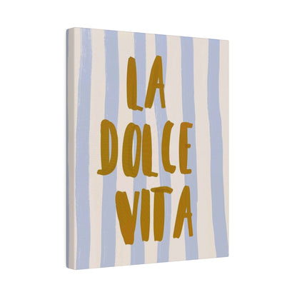 La Dolce Vita Blue Striped Matte Canvas, Stretched