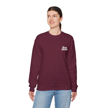Boy Mom Retro Embroidered Crewneck Sweatshirt