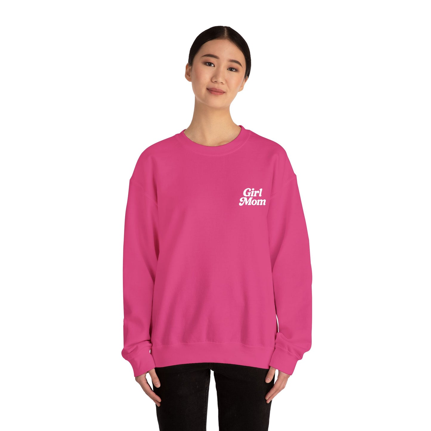 Girl Mom Retro Embroidered Crewneck Sweatshirt