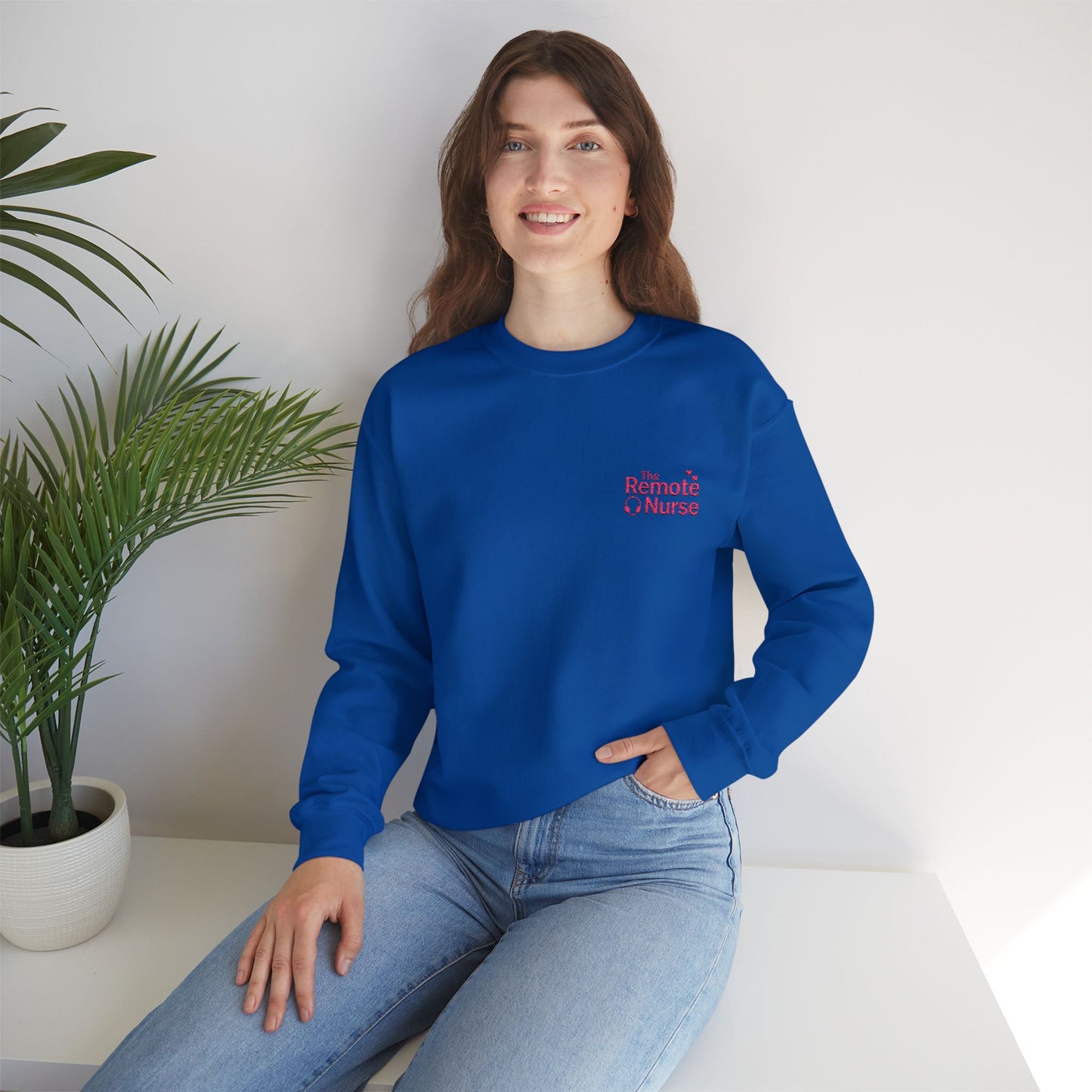 The Remote Nurse Embroidered Crewneck Sweatshirt