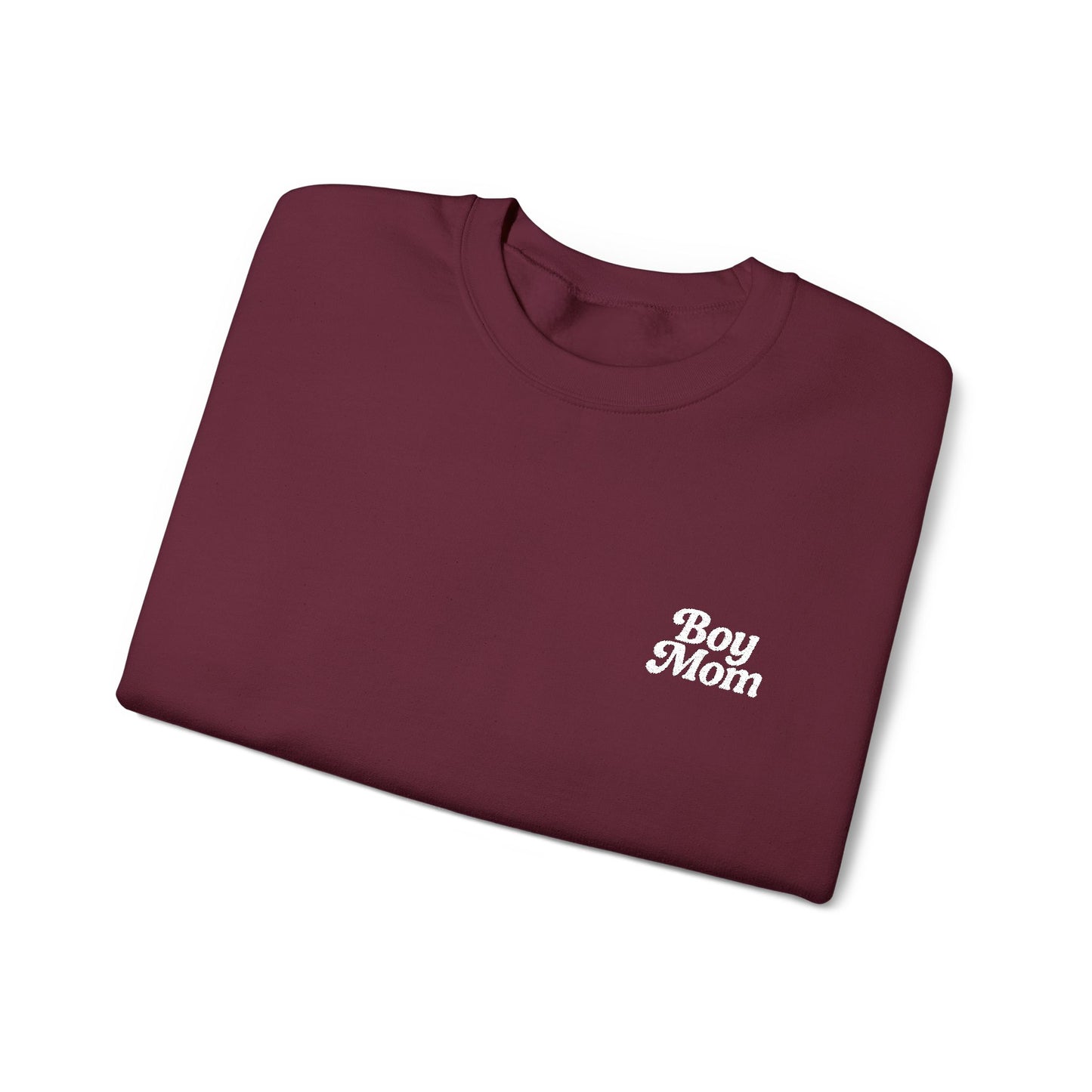 Boy Mom Retro Embroidered Crewneck Sweatshirt