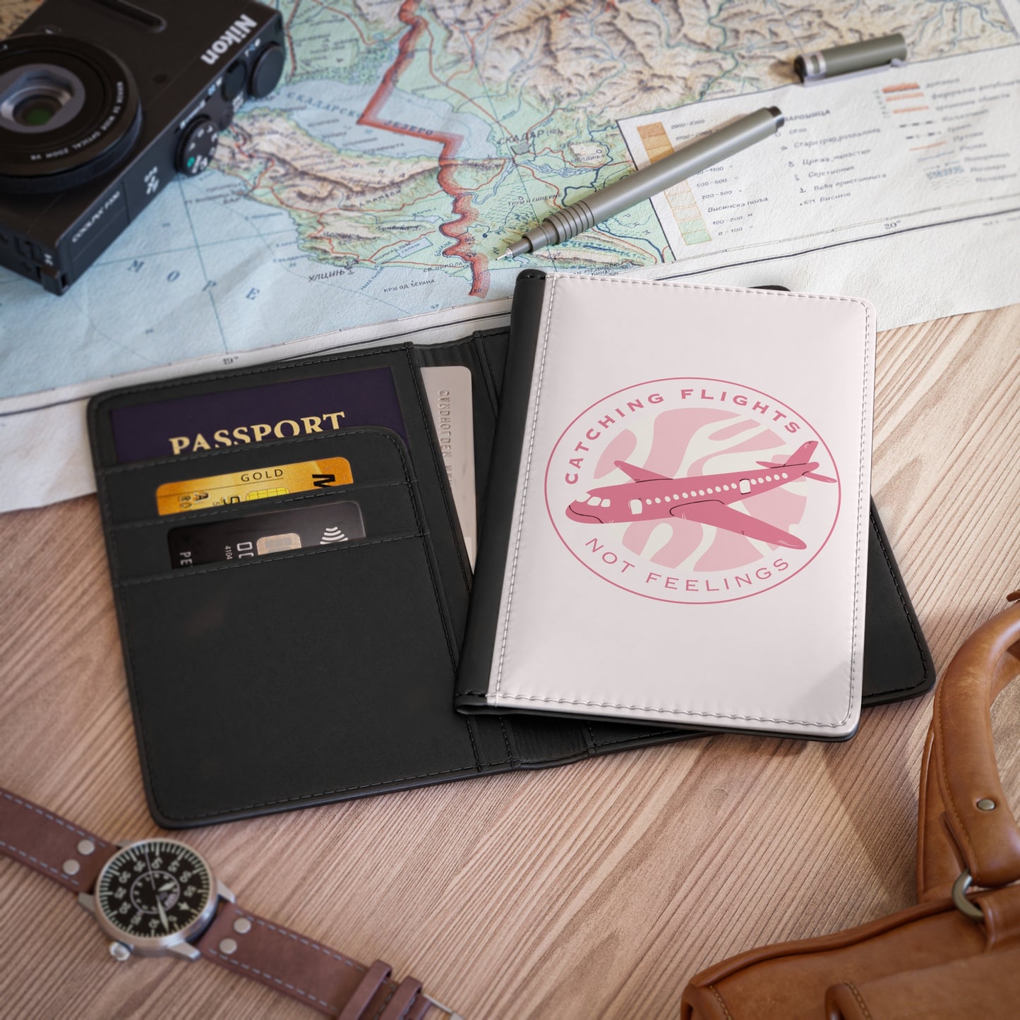 Catching Flights Not Feelings Passport Cover