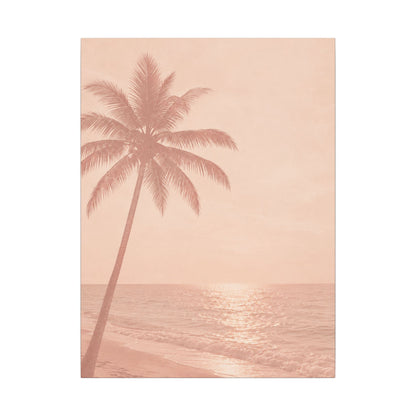Blush Palm Beach — Matte Stretched Canvas Wall Art