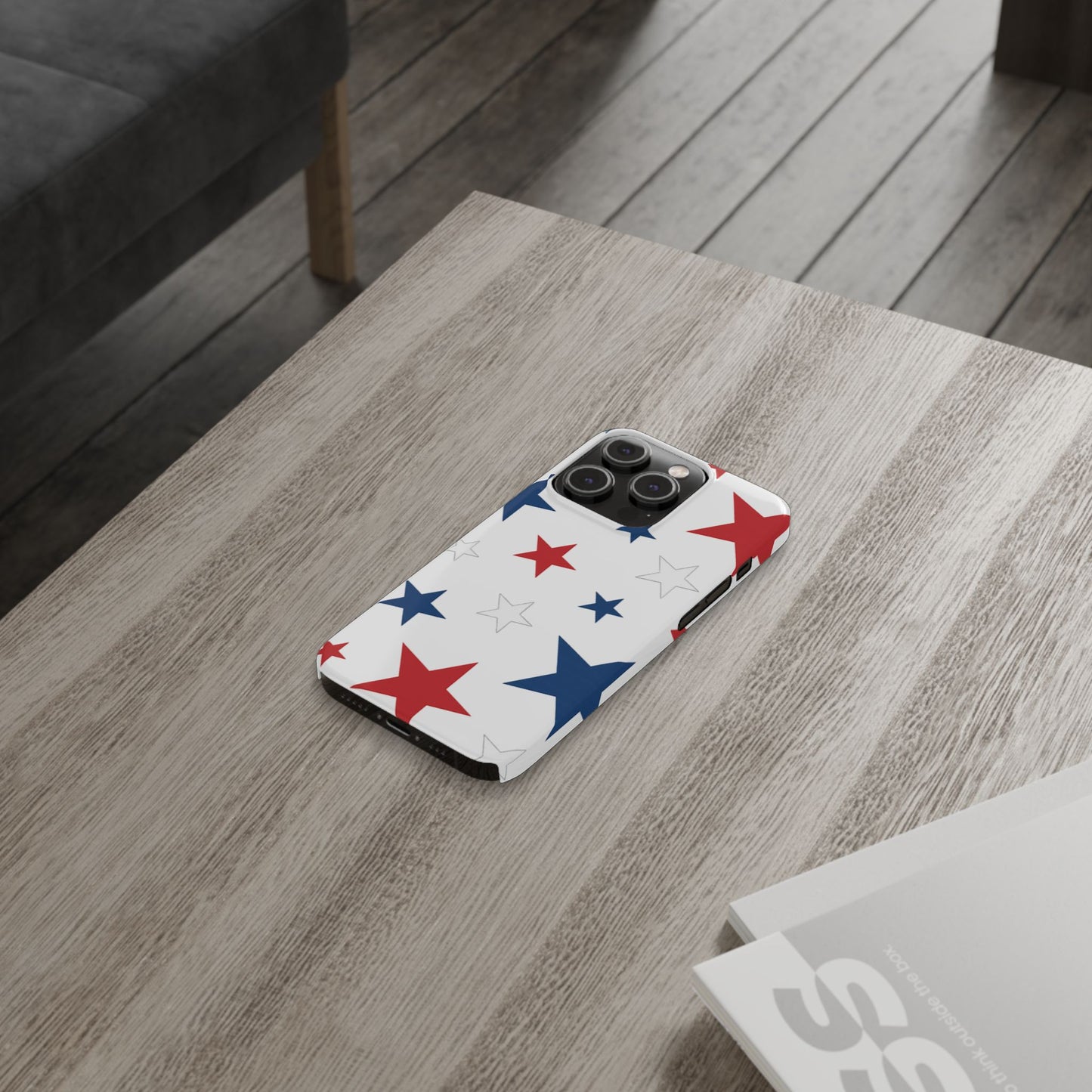 Red White and Blue Stars Slim iPhone Case