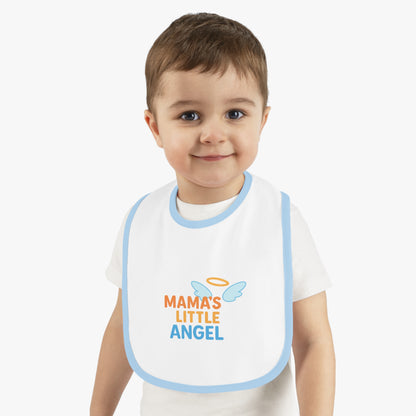 Mama's Little Angel Baby Bib with Contrast Trim