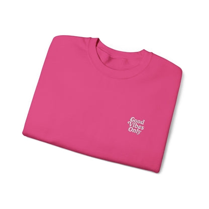 Good Vibes Only Retro Embroidered Crewneck Sweatshirt
