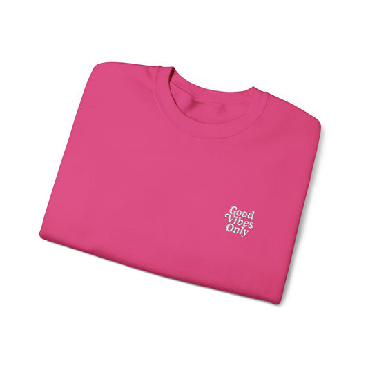 Good Vibes Only Retro Embroidered Crewneck Sweatshirt