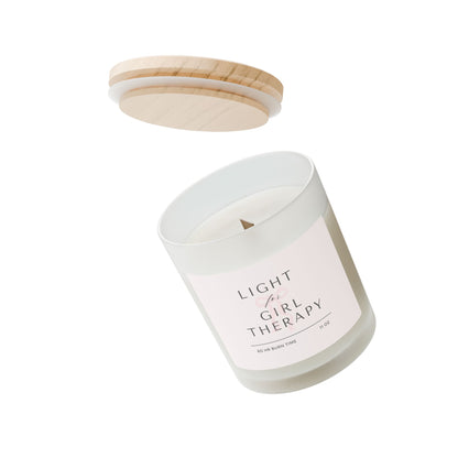 Light for Girl Therapy Frosted Glass Woodwick Candle