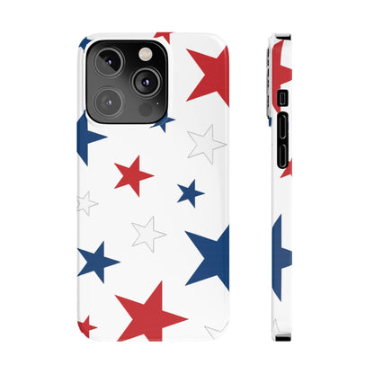 Red White and Blue Stars Slim iPhone Case