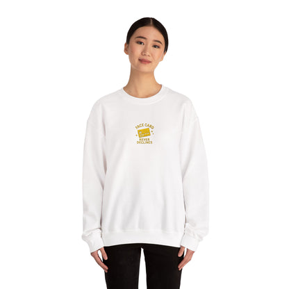 Face Card Never Declines Embroidered Crewneck Sweatshirt