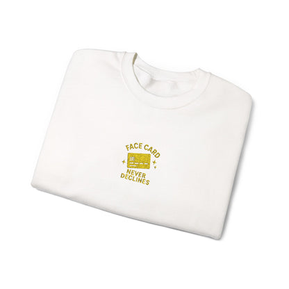 Face Card Never Declines Embroidered Crewneck Sweatshirt