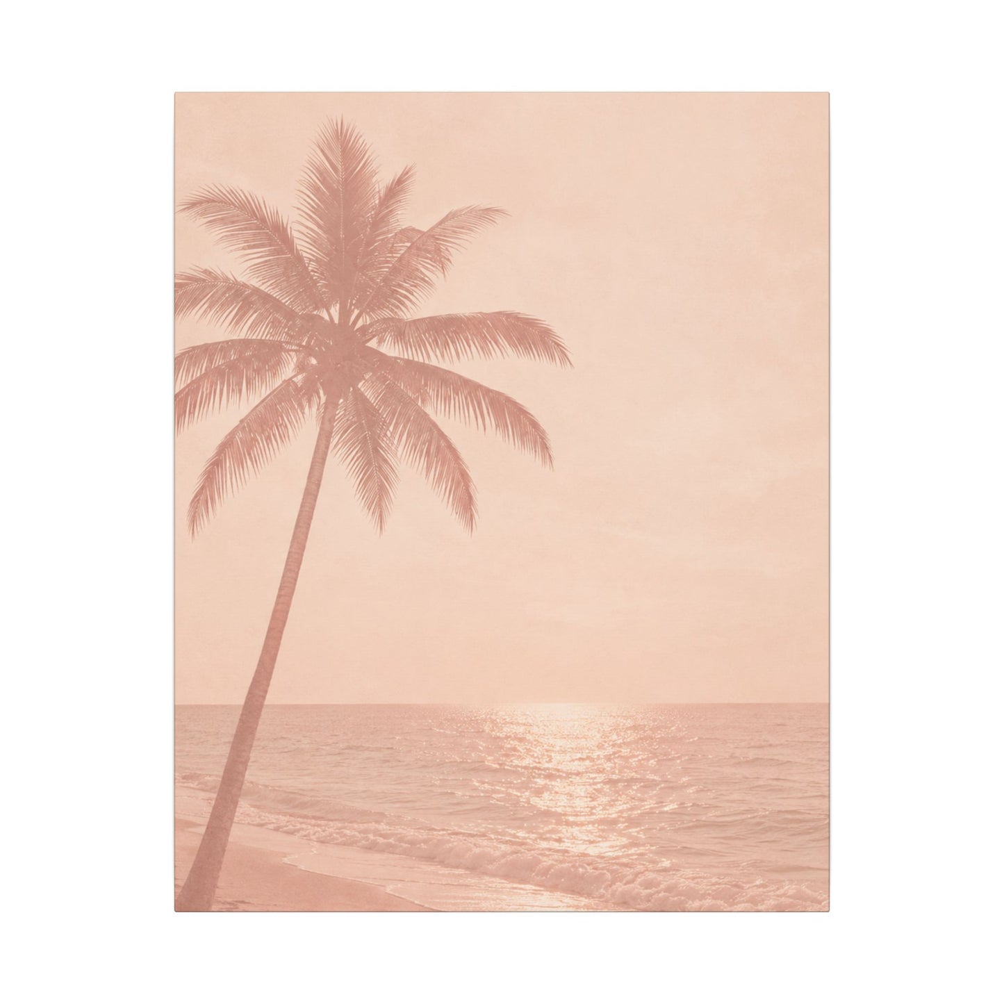 Blush Palm Beach — Matte Stretched Canvas Wall Art