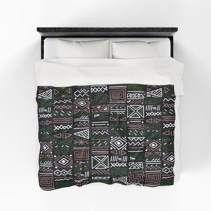 Nigerian Kente Cloth Velveteen Plush Blanket