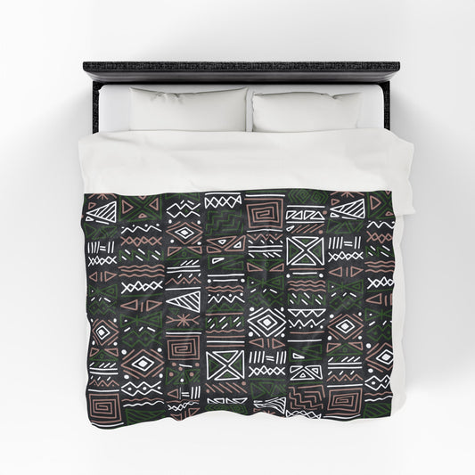 Nigerian Kente Cloth Velveteen Plush Blanket