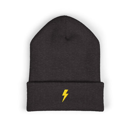 Lightning Bolt Embroidered Classic Cuffed Beanie