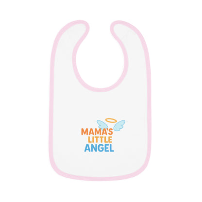 Mama's Little Angel Baby Bib with Contrast Trim