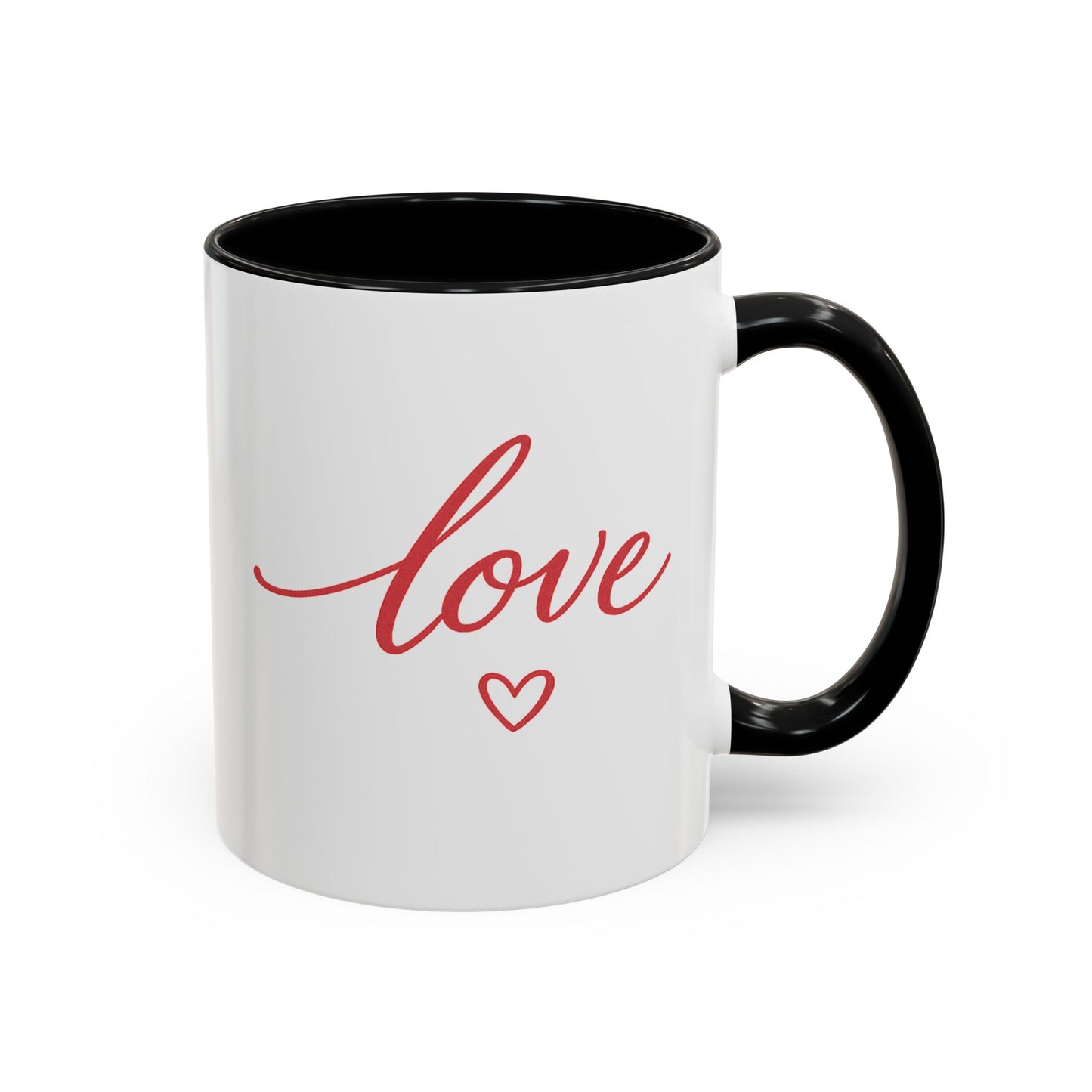 Love Script Accent Coffee Mug – Romantic Heart 11/15oz